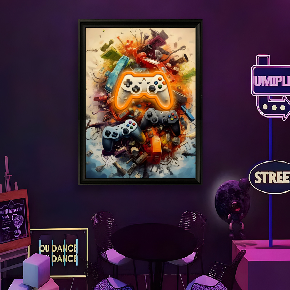 Home Decor Painting - USB電源LEDネオンライト面白い壁画アートポスターホームミュージックスタジオバーパーティーゲームルーム寝室装飾ギフト