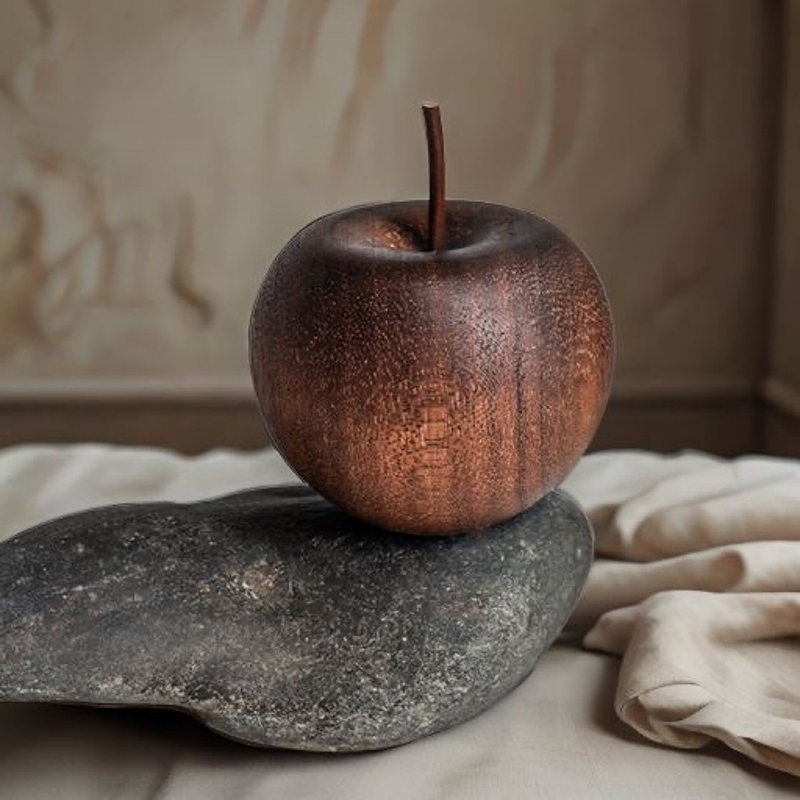 Home Decor Essentials - 1 個の木製リンゴ型エッセンシャルオイルディフューザーフレグランスディフューザーは、家庭のバスルームの車の装飾に適しています