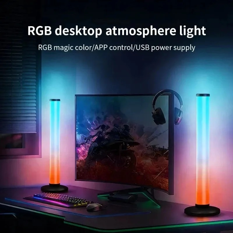 Home Decor Free App - RGB LEDライトバー USB給電式、スマートTVアンビエント照明、Bluetoothアプリリモコン付き、音楽反応型ランプ、ホームデコレーション用