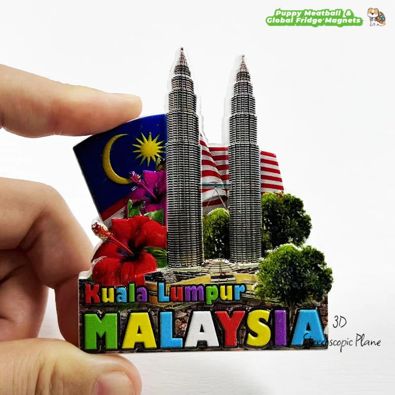Home Decor Kuala Lumpur - 3D クアラルンプールツインタワー磁気冷蔵庫マグネット旅行お土産家の装飾飾り