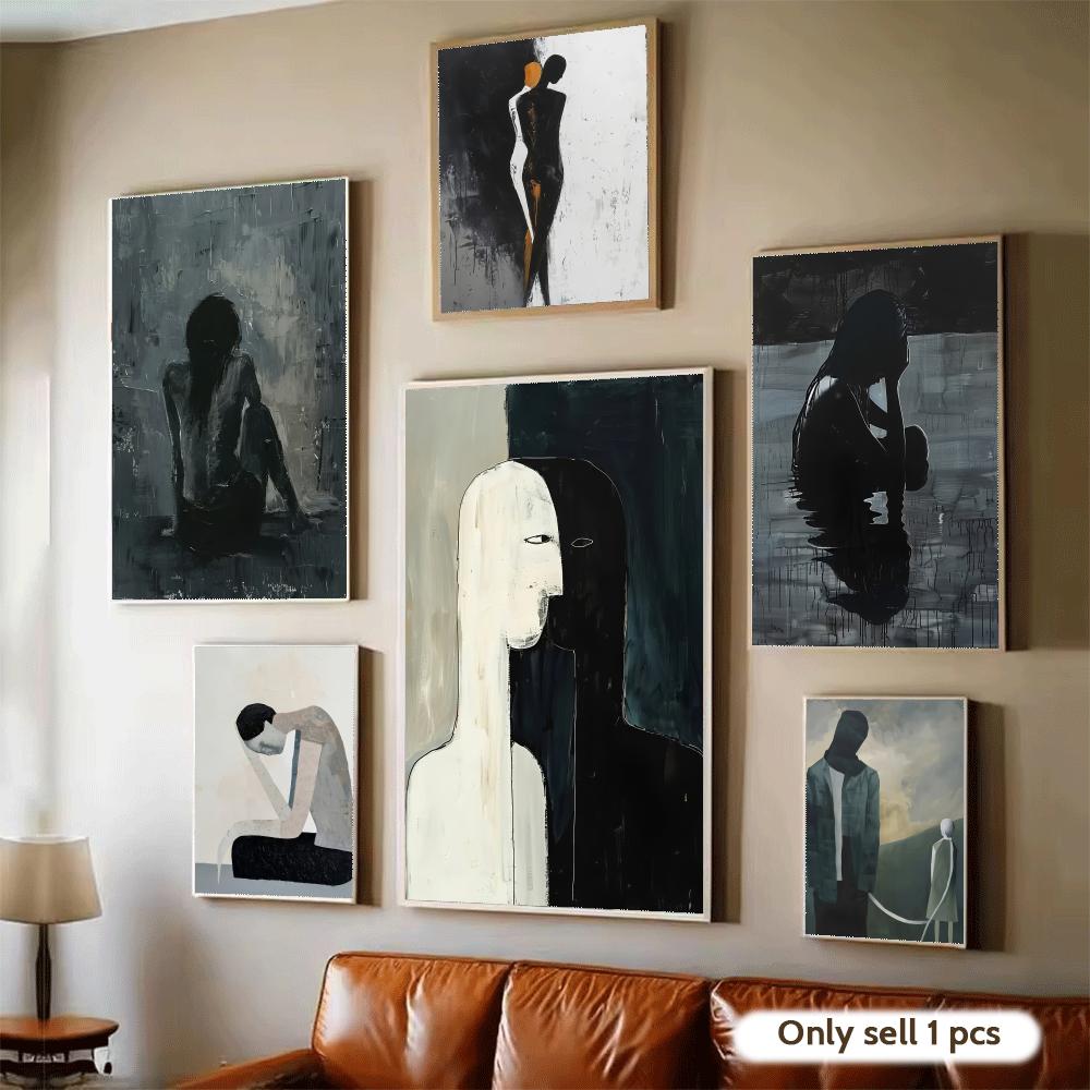 Home Decor Design Ideas - ダークペイントアートデザインポスター モダンな自己粘着アートウォールデカール 寝室やリビングルームの家の装飾に最適、素晴らしいギフトアイデア