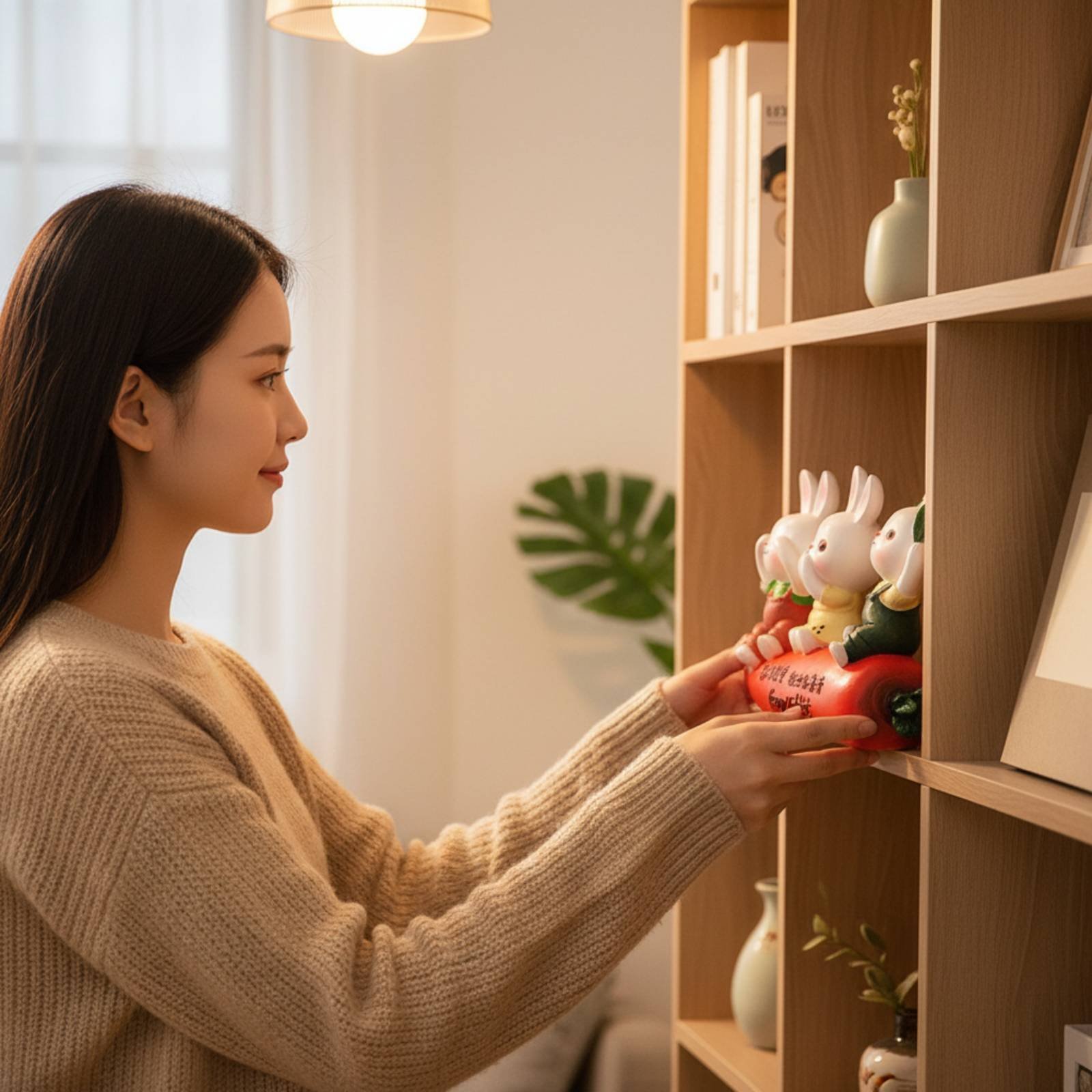 Home Decor Design Ideas - 樹脂製ウサギ像 ヨーロッパデザイン ウサギの置物 ウサギの置物 ギフトアイデア ホームデコレーション
