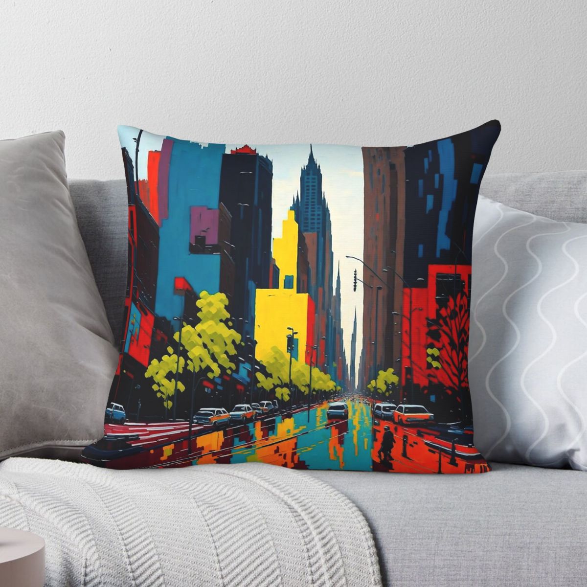 Home Decor Melbourne - メルボルンオーストラリアシティエステティックスクエア枕カバーポリエステルリネンベルベットプリント装飾スローピローケースルームクッション45x45