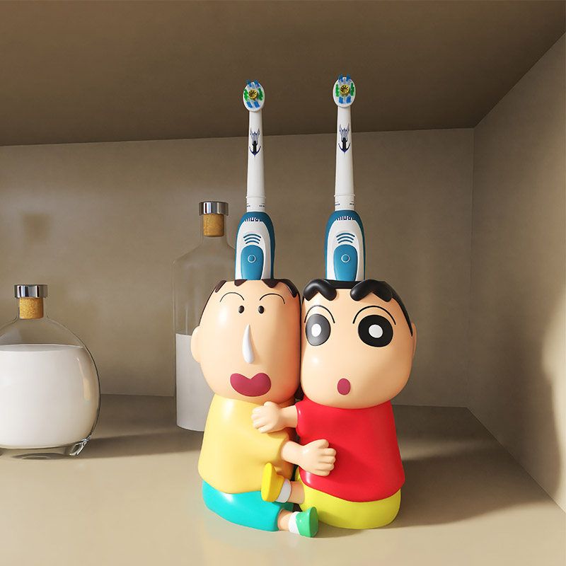 Home Decor Ai - 2026年新型クレヨンシャオシンAI華ホームバスルームトイレシートカップル電動歯ブラシ収納ラック漫画装飾品