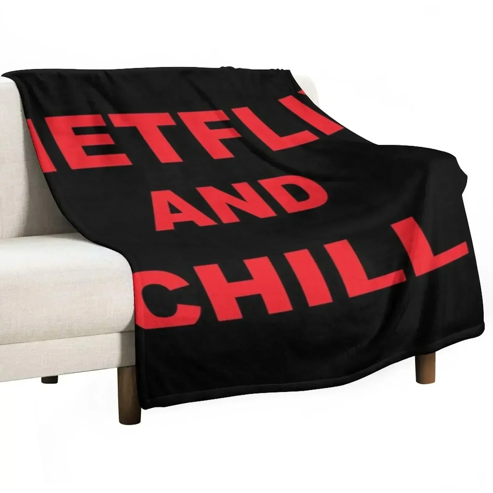 Home Decor Netflix - NETFLIX AND CHILL スローケット、装飾ソファ用シャギーファーリーブランケット、冬のファッショナブルなソファ、夏の寝具ブランケット