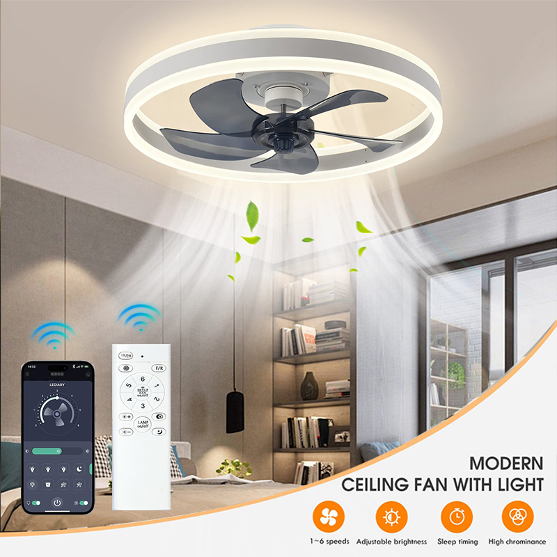 Home Decor Free App - LED シーリングライトファン APP リモコン付きミュートファンライト DC85-220V リビングルーム寝室家の装飾ホーム照明器具
