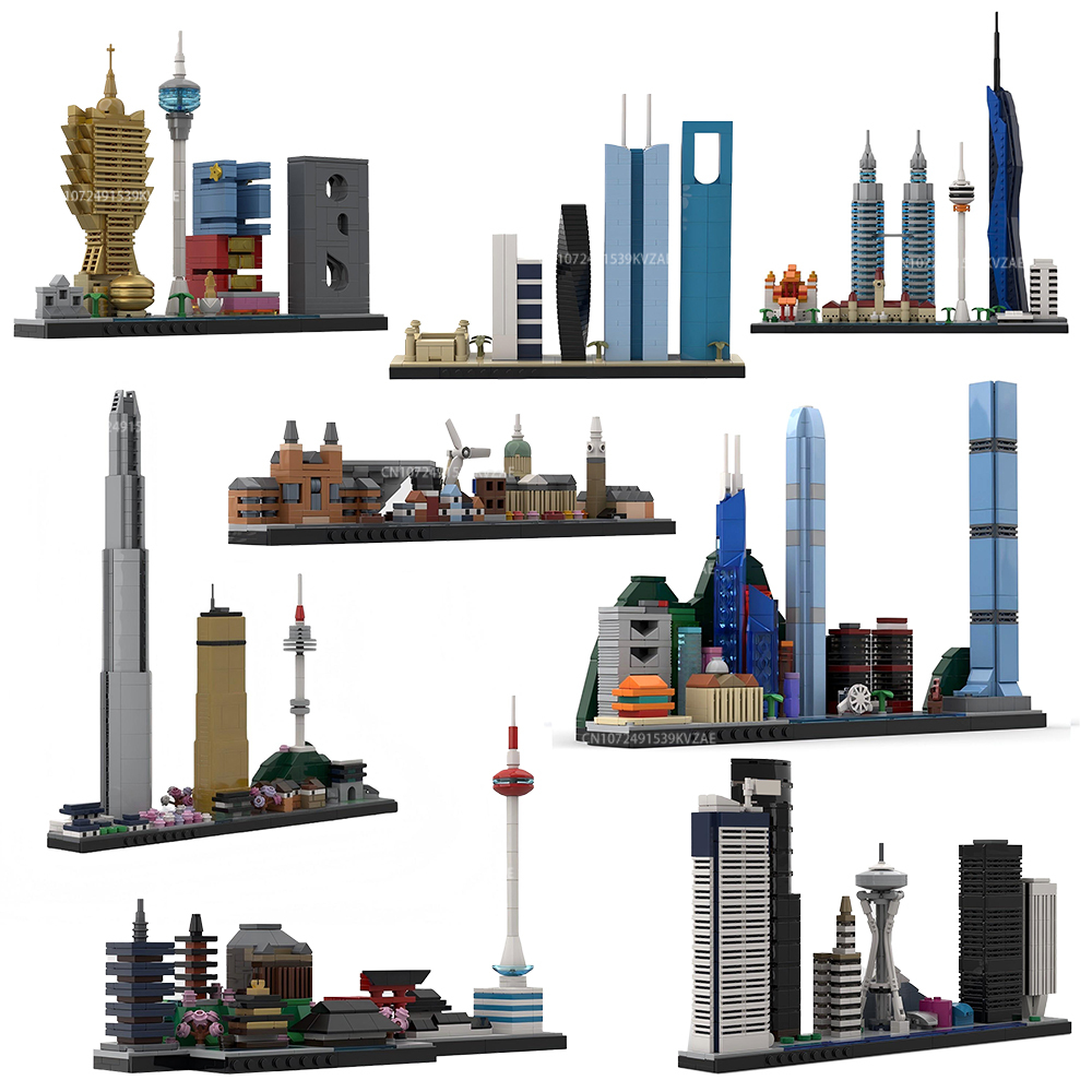 Home Decor Kuala Lumpur - MOC シティスカイライン有名なアトラクションビルディングブロックシアトルクアラルプストリートビュー建築家の装飾おもちゃクリスマスギフト