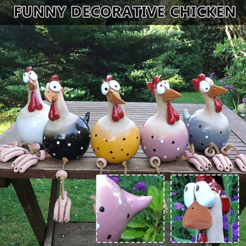 面白い鶏のフェンス装飾樹脂像、家の庭、農場、庭の装飾、鶏の彫 - Home Decor Quirky のレビューと価格