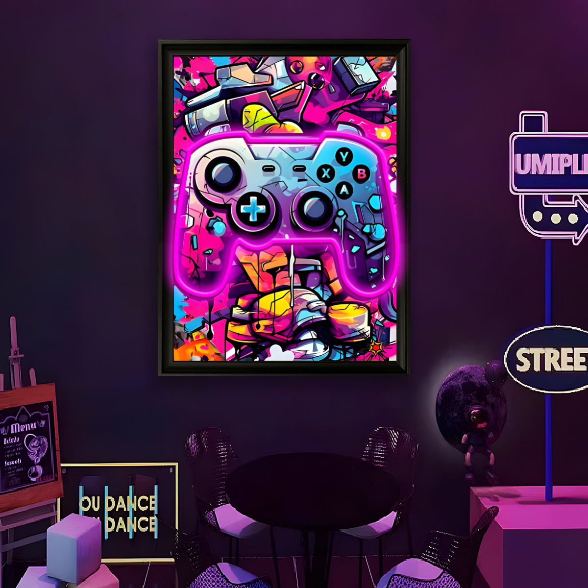 USB電源LEDネオンライト面白い壁画アートポスターホームミ - Home Decor Painting のレビューと価格