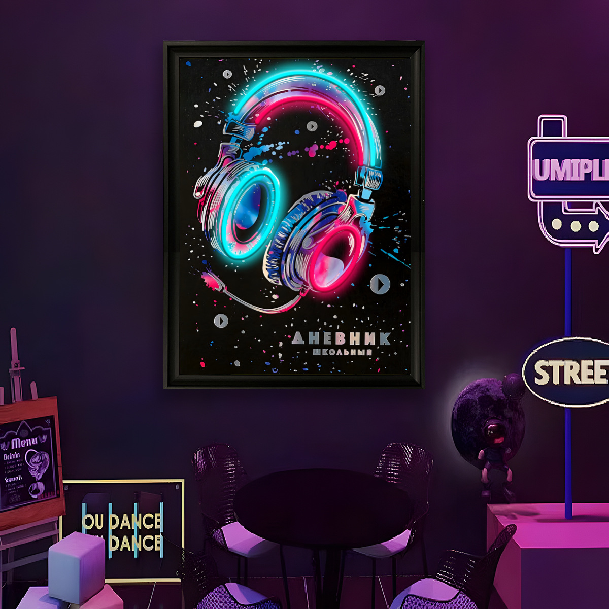 USB電源LEDネオンライト面白い壁画アートポスターホームミ - Home Decor Painting のレビューと価格