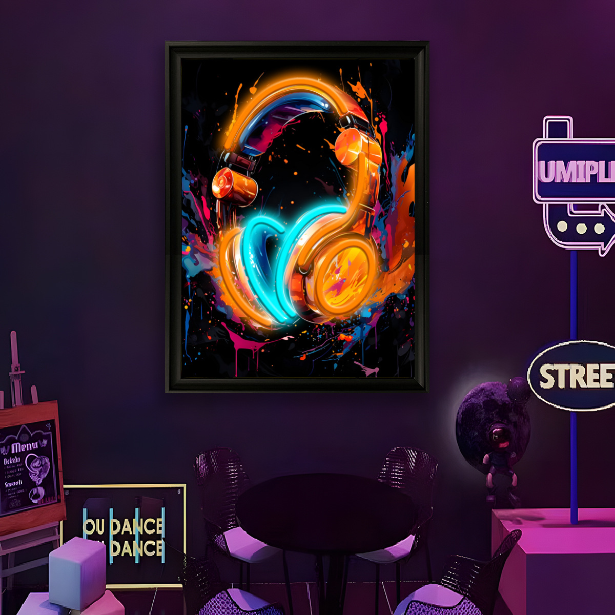 USB電源LEDネオンライト面白い壁画アートポスターホームミ - Home Decor Painting のレビューと価格
