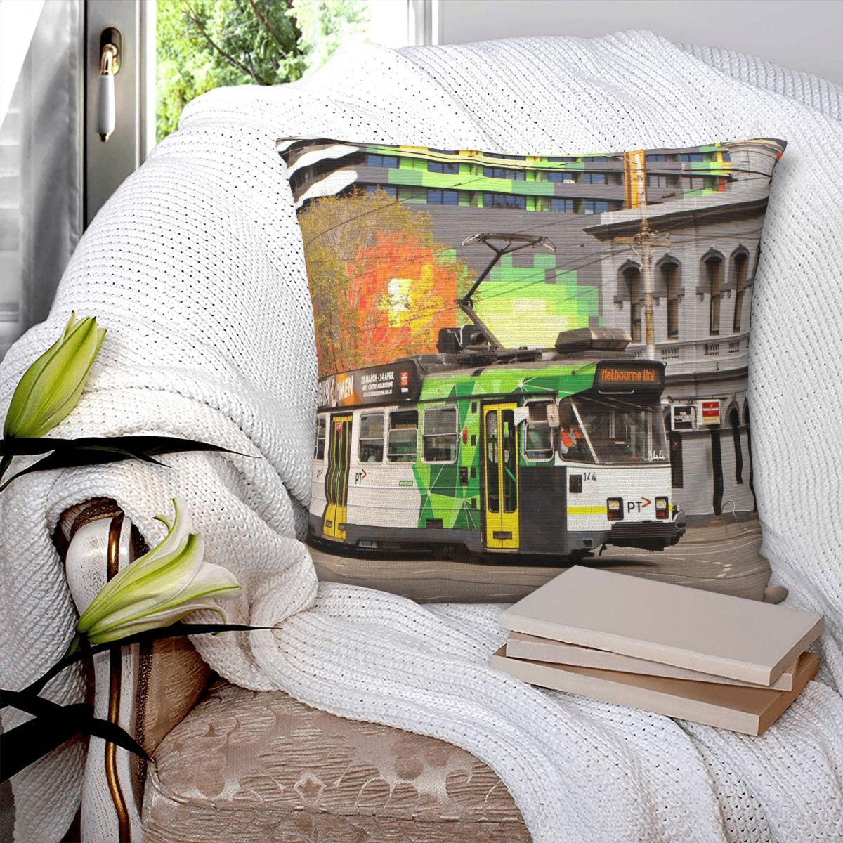 メルボルントラムスワンストンストリート枕カバー ポリエステル - Home Decor Melbourne のレビューと価格