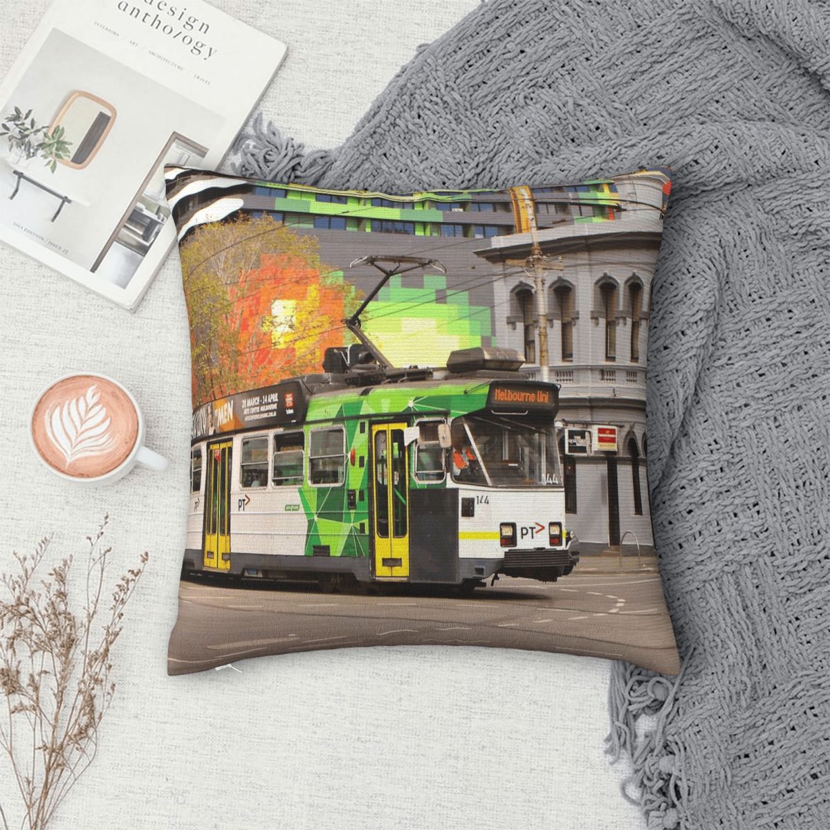 メルボルントラムスワンストンストリート枕カバー ポリエステル - Home Decor Melbourne のレビューと価格