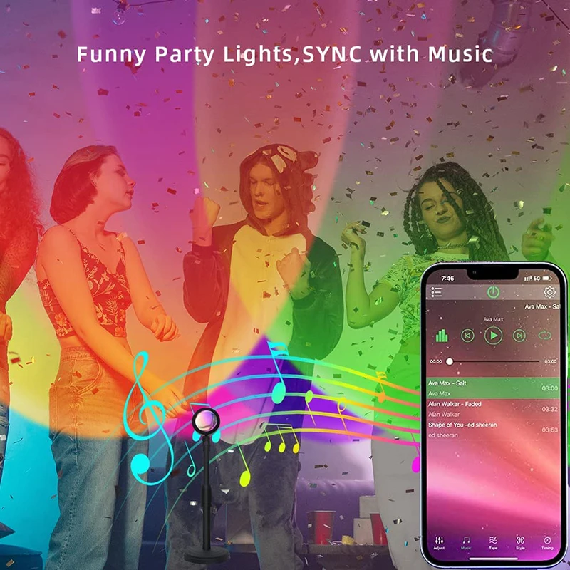 スマートLEDサンセットランプ,カラフルな変更ランプ,Blu - Home Decor Free App のレビューと価格