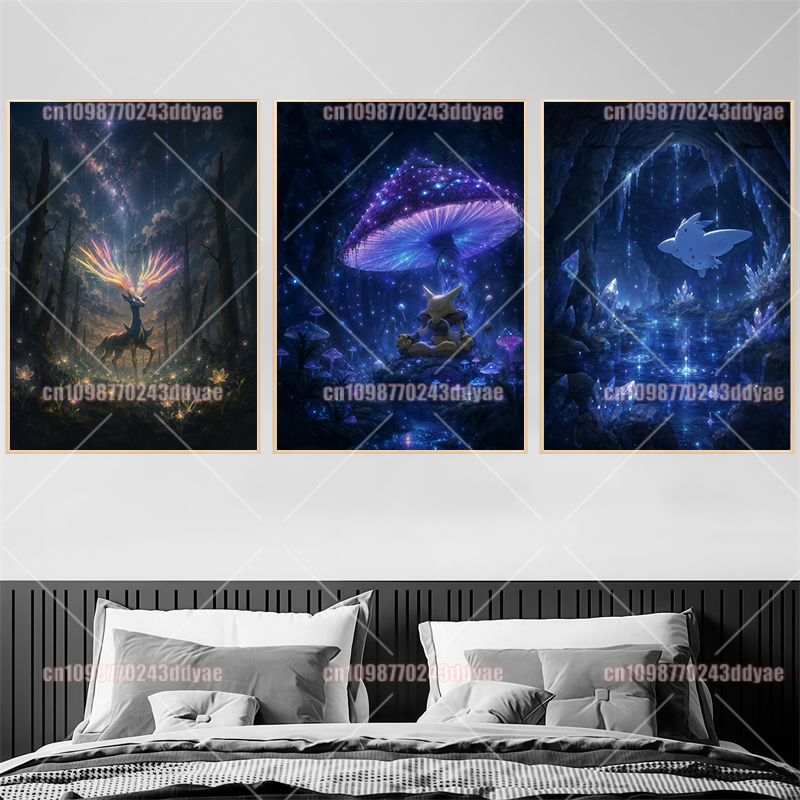 アニメポケモンキャラクターのオリジナル絵画ダーク厚塗り8K  - Home Decor Painting のレビューと価格