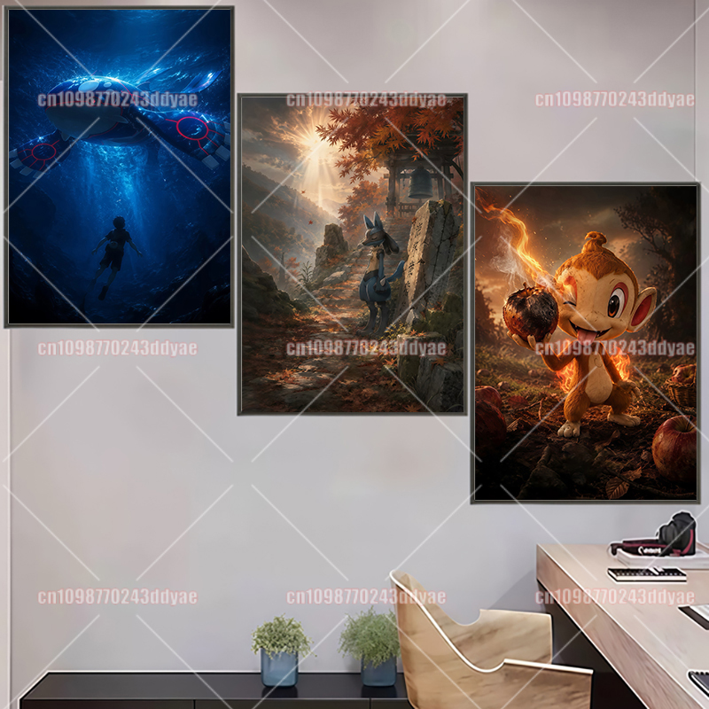 アニメポケモンキャラクターのオリジナル絵画ダーク厚塗り8K  - Home Decor Painting のレビューと価格