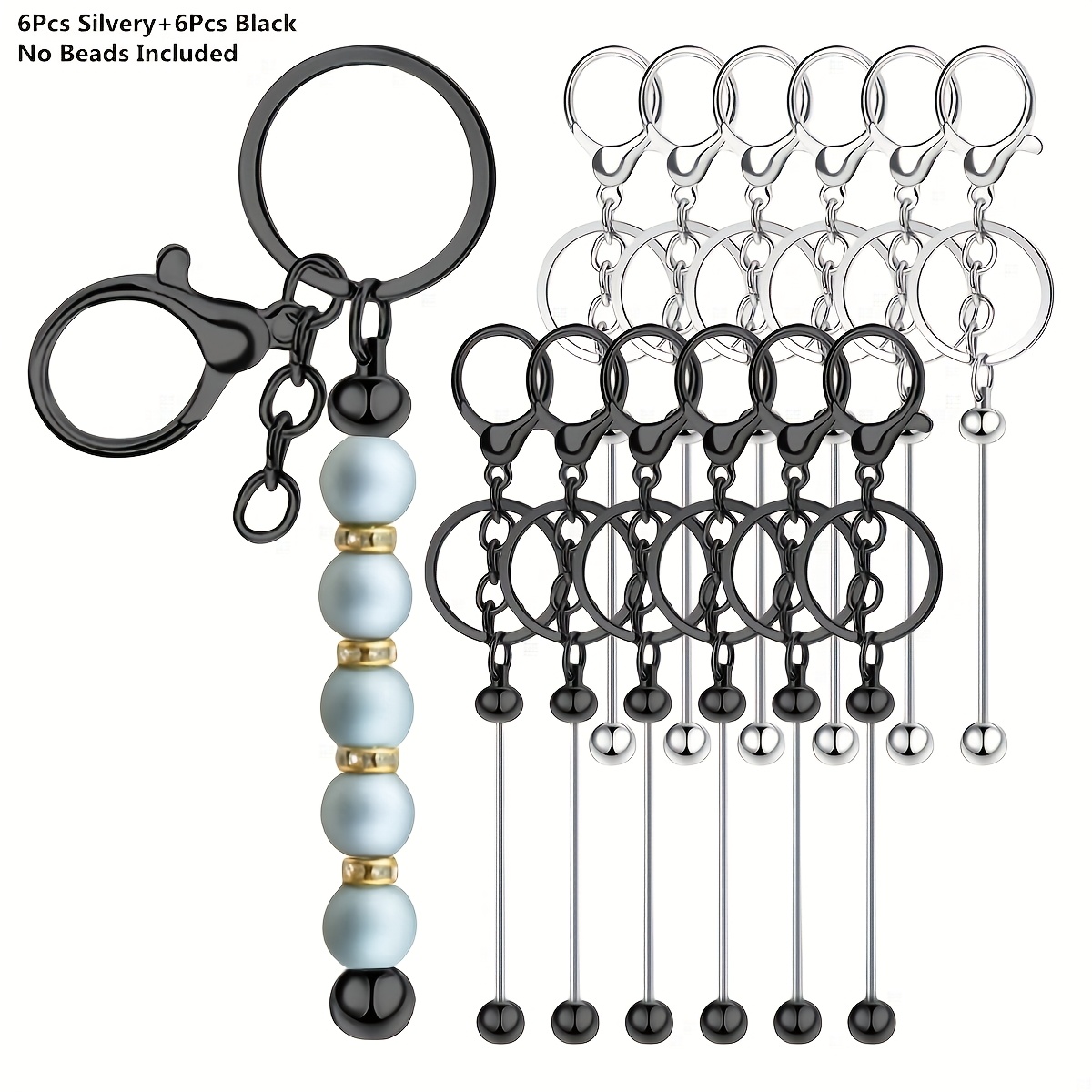 12 個の経済的な繊細なブランクキーホルダービーズロッドバル - Home Decor Essentials のレビューと価格