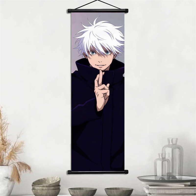 呪術廻戦 五条悟＆護廷祥呉 アニメアート 布製壁掛けスクロー - Home Decor Painting のレビューと価格