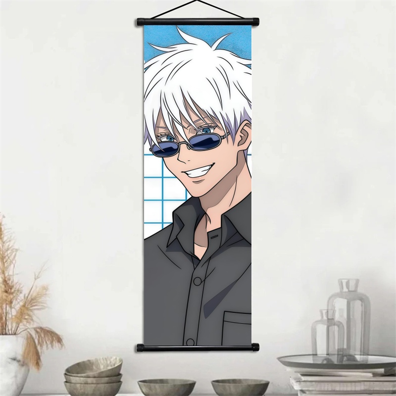 呪術廻戦 五条悟＆護廷祥呉 アニメアート 布製壁掛けスクロー - Home Decor Painting のレビューと価格