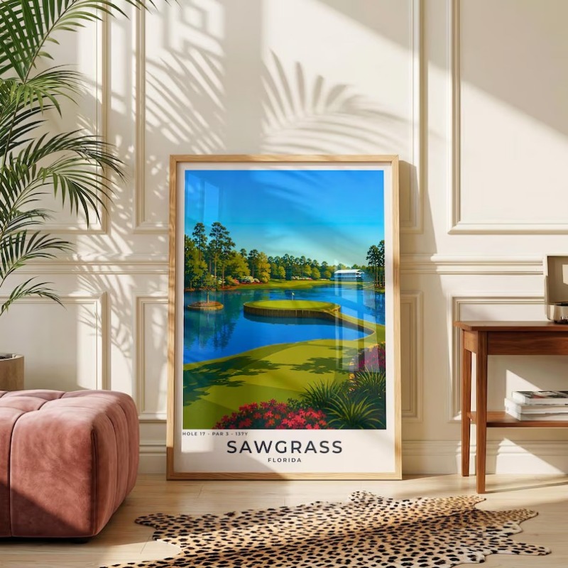 モダンなゴルフ場旅行風景ポスターソーグラスオーガスタマスター - Home Decor Location のレビューと価格