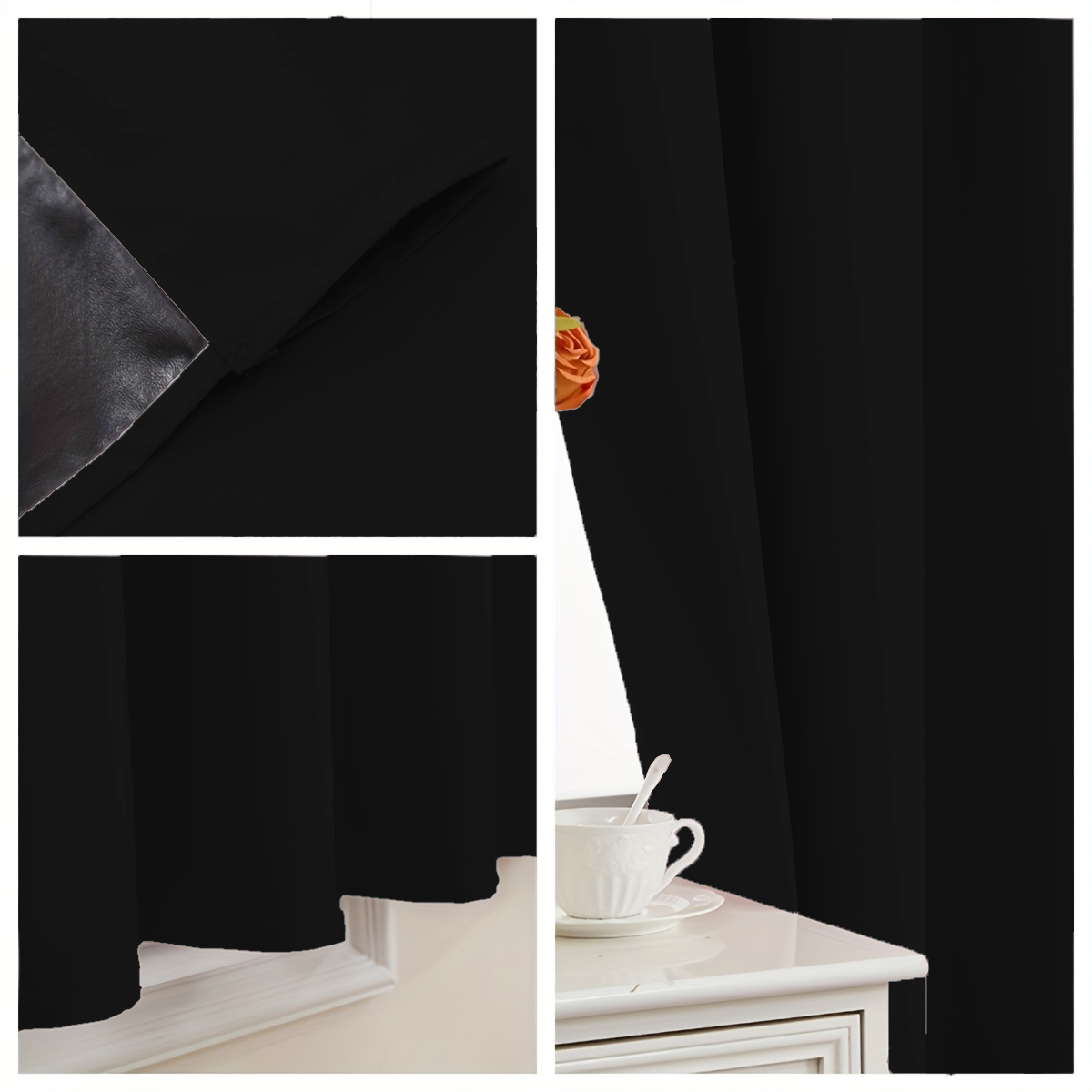 シンプルな無地の100％遮光カーテン1枚、ロッドポケットカー - Home Decor Curtains のレビューと価格