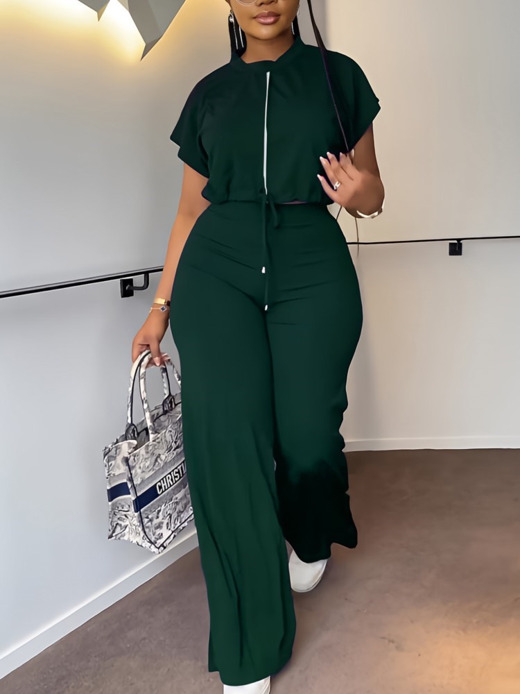 女性カジュアルラウンドネック巾着半袖トップ & ハイウエスト - Home Decor Zara のレビューと価格