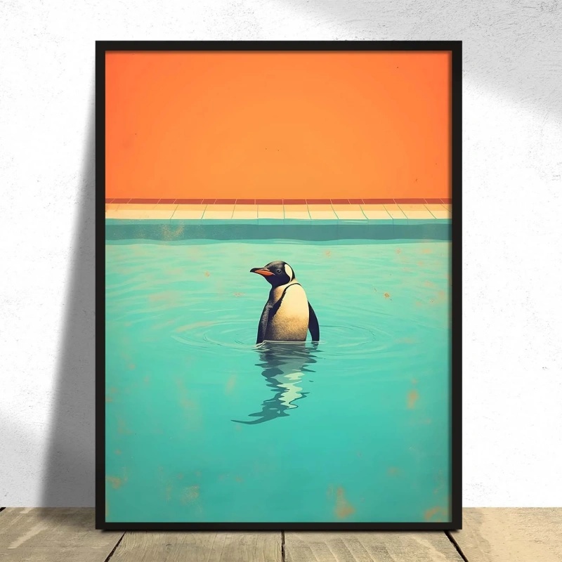 ペンギンポップアートプリントミニマルアニマルウォールアート  - Home Decor Design Ideas のレビューと価格