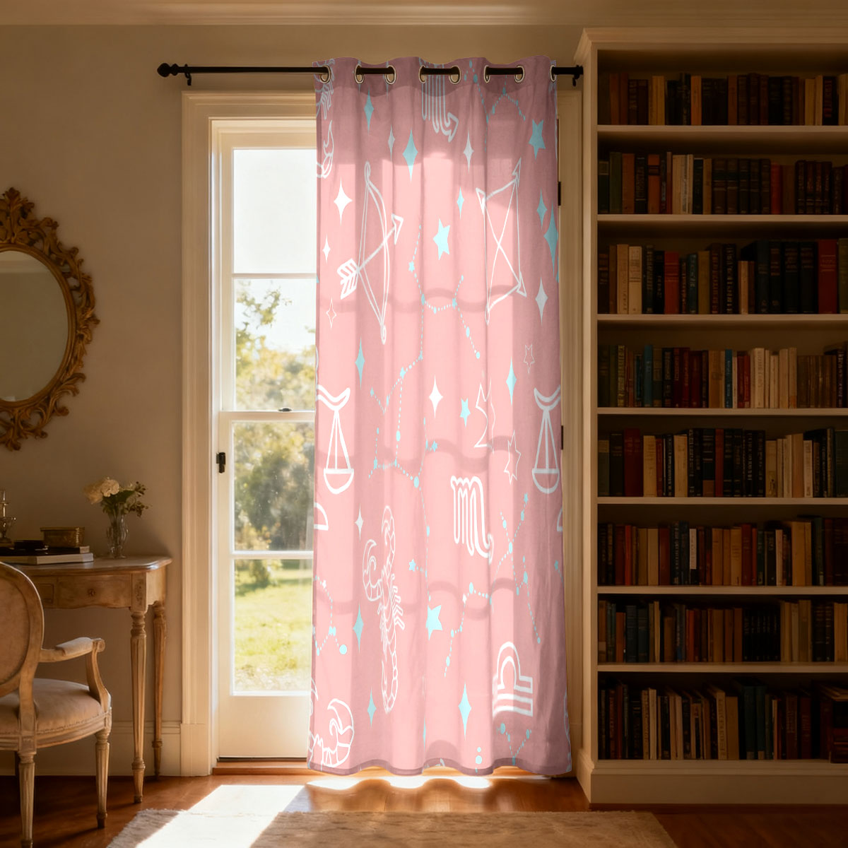 1pc 星空星座プリントシングルループカーテン、リビングルー - Home Decor Curtains のレビューと価格