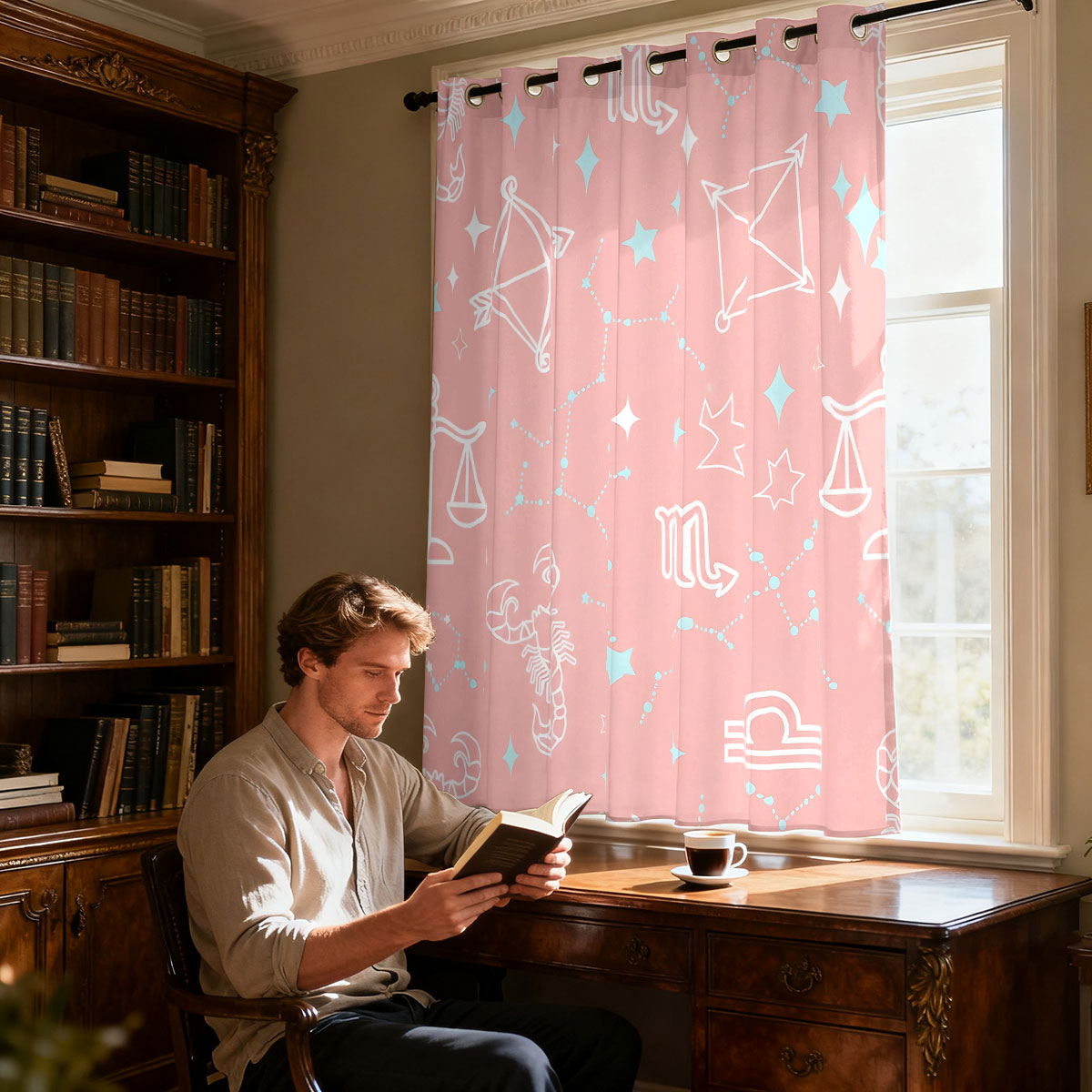 1pc 星空星座プリントシングルループカーテン、リビングルー - Home Decor Curtains のレビューと価格