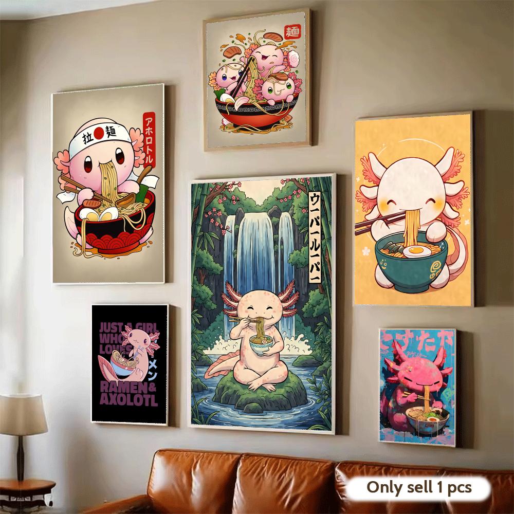 ラーメンアホロートルズアートデザインポスター モダンな自己粘 - Home Decor Design Ideas のレビューと価格