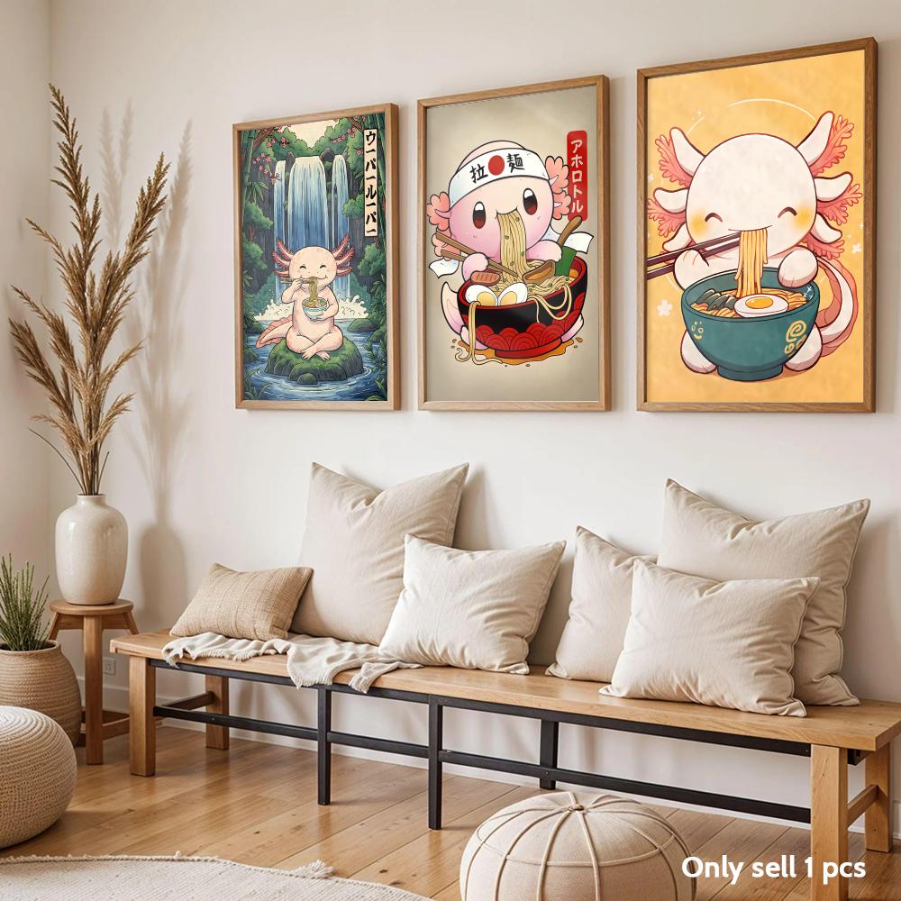 ラーメンアホロートルズアートデザインポスター モダンな自己粘 - Home Decor Design Ideas のレビューと価格