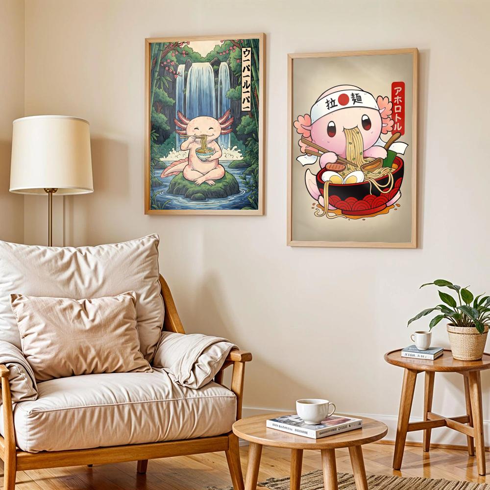 ラーメンアホロートルズアートデザインポスター モダンな自己粘 - Home Decor Design Ideas のレビューと価格