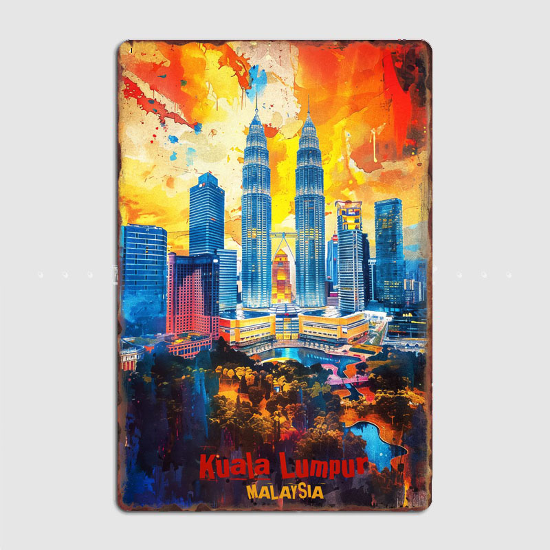 クアラルンプールマレーシア旅行景勝地ポスター金属プラークブリ - Home Decor Kuala Lumpur のレビューと価格