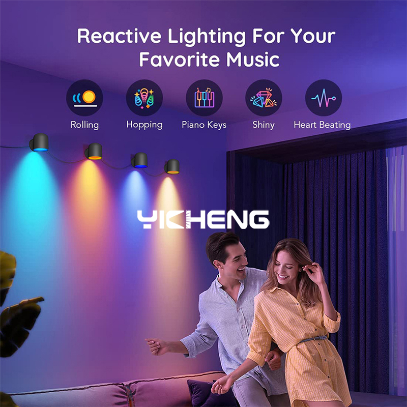 Rgbic-スマートLEDウォールランプ,音楽同期,Tuya - Home Decor Free App のレビューと価格