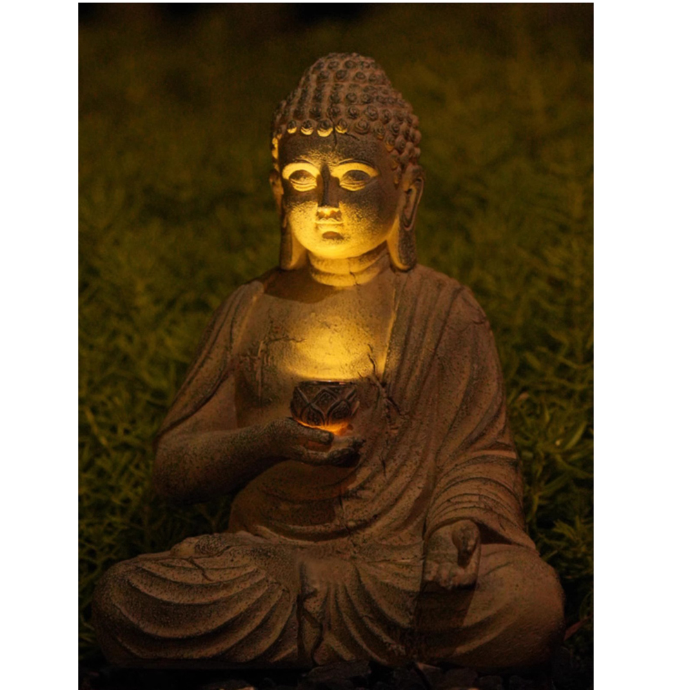 樹脂ソーラー仏像彫刻庭の装飾ライト禅アジアン日本庭園の装飾屋 - Home Decor Quirky のレビューと価格
