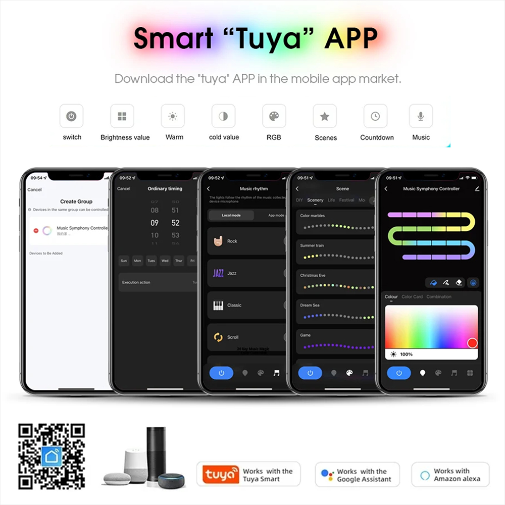 Tuya WiFi WS2811 RGBIC COB LED - Home Decor Free App のレビューと価格