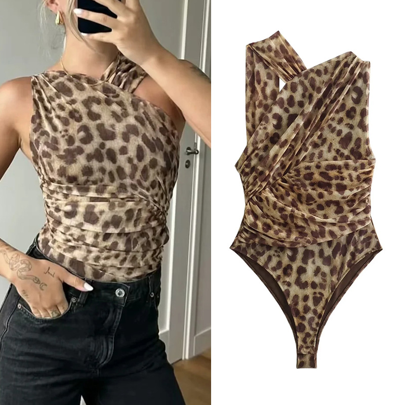 MUJER 2025 女性ボディヒョウ柄メッシュノースリーブ - Home Decor Zara のレビューと価格