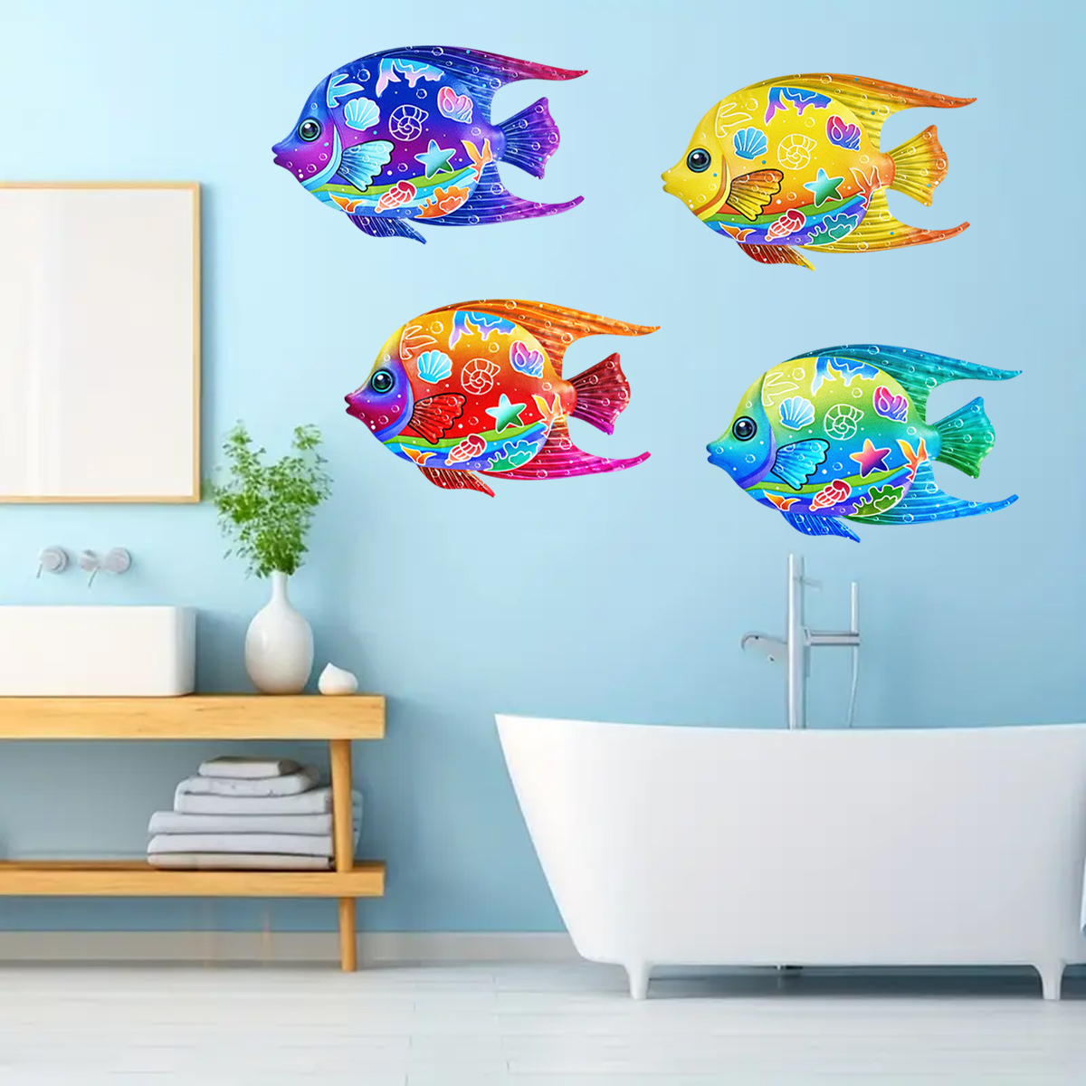 目を引く金属海の魚の壁の装飾壁掛け屋外庭の彫刻彫像家の庭パー - Home Decor Quirky のレビューと価格