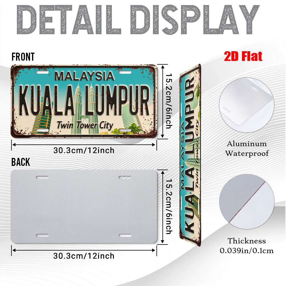 クアラルンプール マレーシア ツインタワー ブリキ看板 -  - Home Decor Kuala Lumpur のレビューと価格