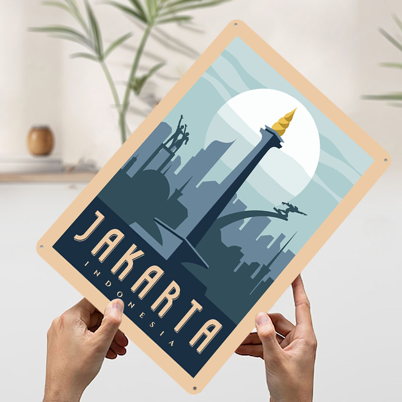 ジャカルタインドネシア旅行メタルポスターカスタマイズされた壁 - Home Decor Jakarta のレビューと価格