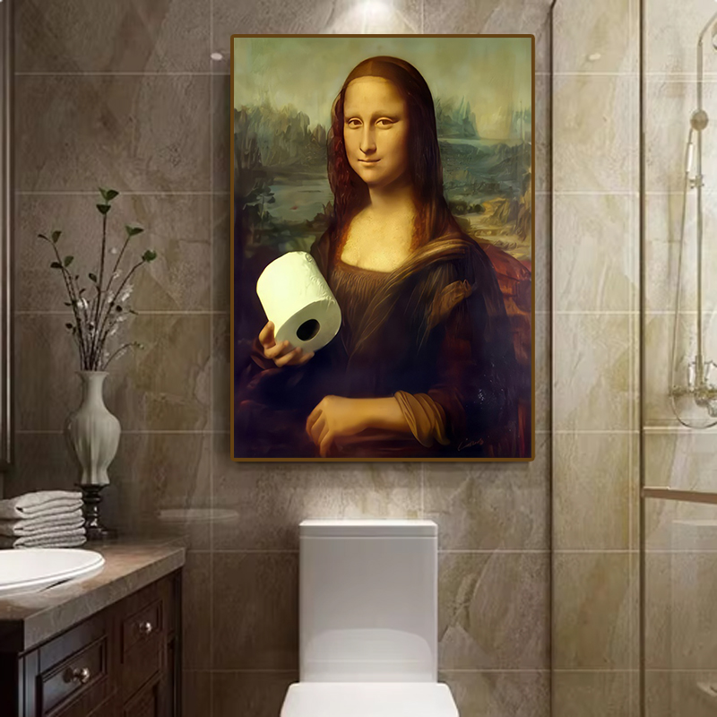 1ピース 面白い抽象的なバスルームトイレの家の装飾、額縁なし - Home Decor Quirky のレビューと価格