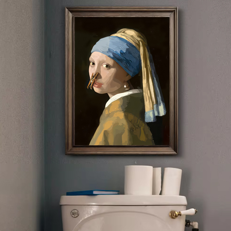 1ピース 面白い抽象的なバスルームトイレの家の装飾、額縁なし - Home Decor Quirky のレビューと価格