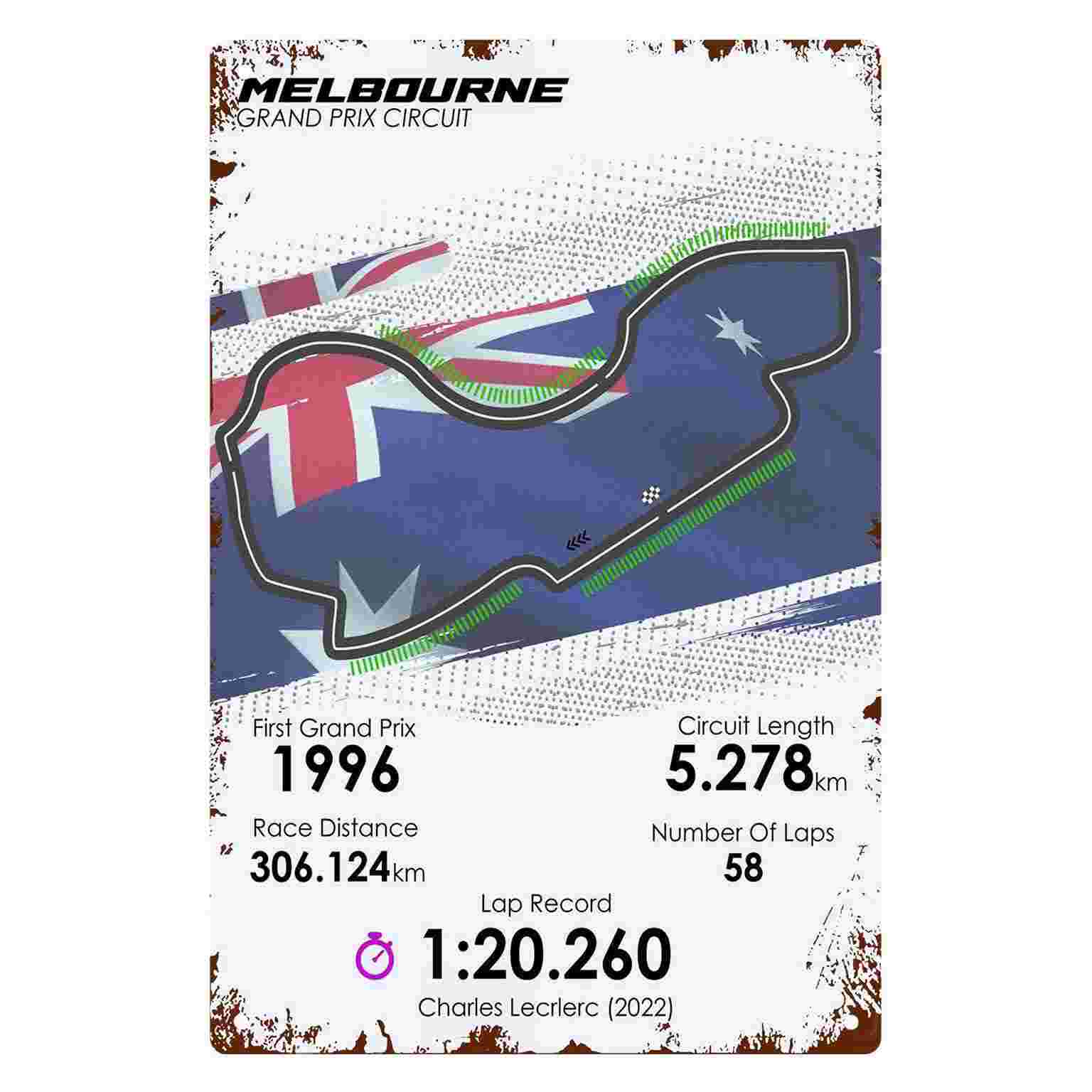 2Dフラット1個入り「メルボルングランプリサーキット」メタル - Home Decor Melbourne のレビューと価格