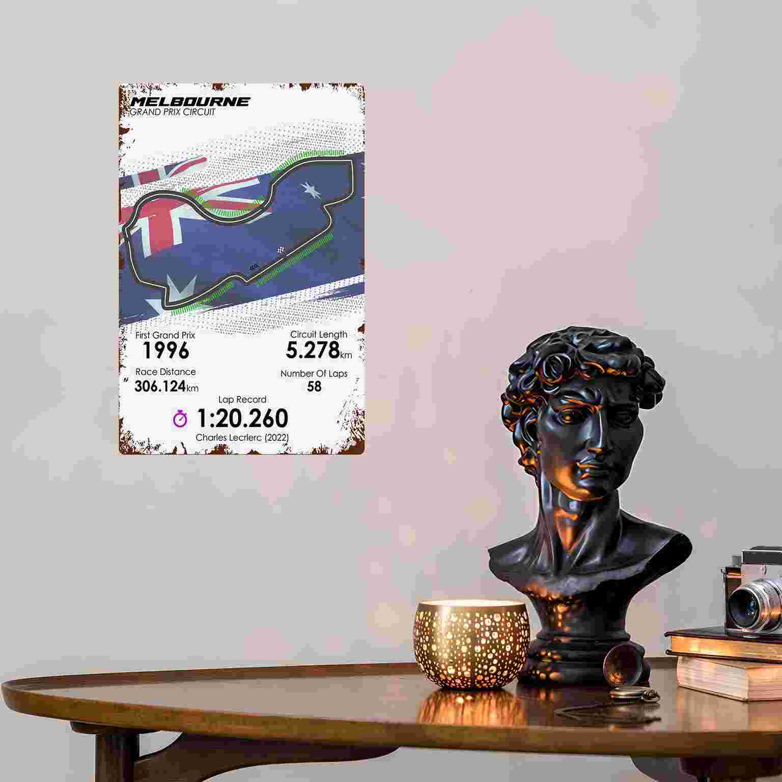 2Dフラット1個入り「メルボルングランプリサーキット」メタル - Home Decor Melbourne のレビューと価格