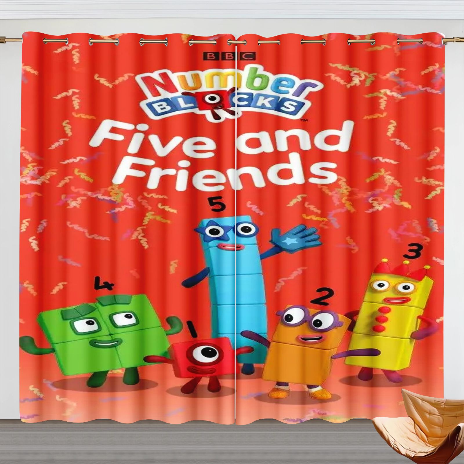 ナンバーブロック漫画カーテン、子供部屋遮光カーテン、3Dデジ - Home Decor Curtains のレビューと価格