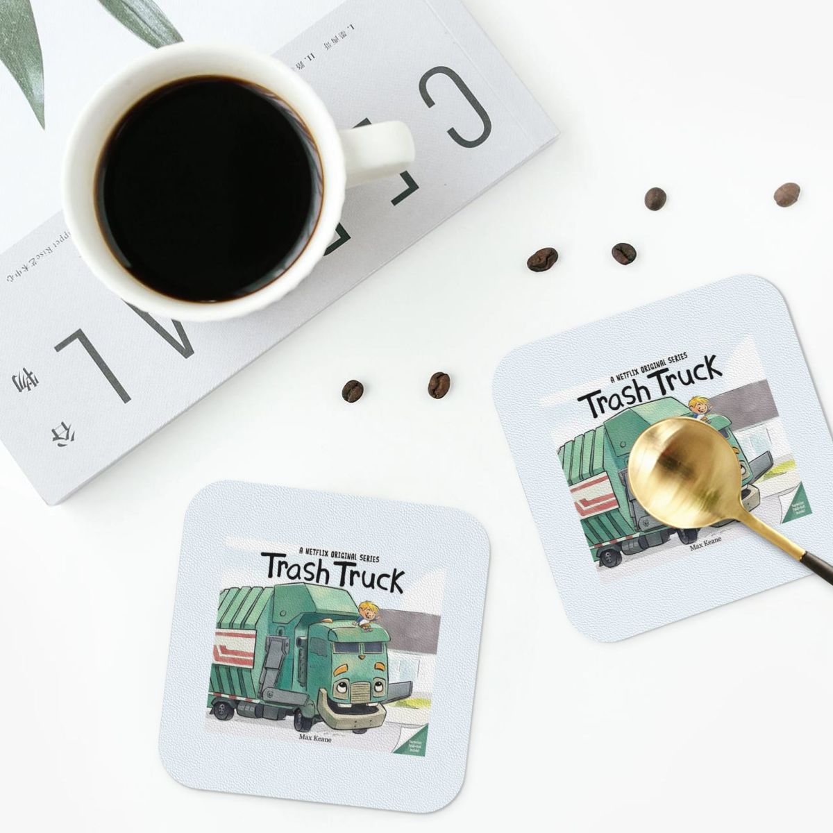 ゴミ収集車漫画 Netflix コースター PVC レザー  - Home Decor Netflix のレビューと価格