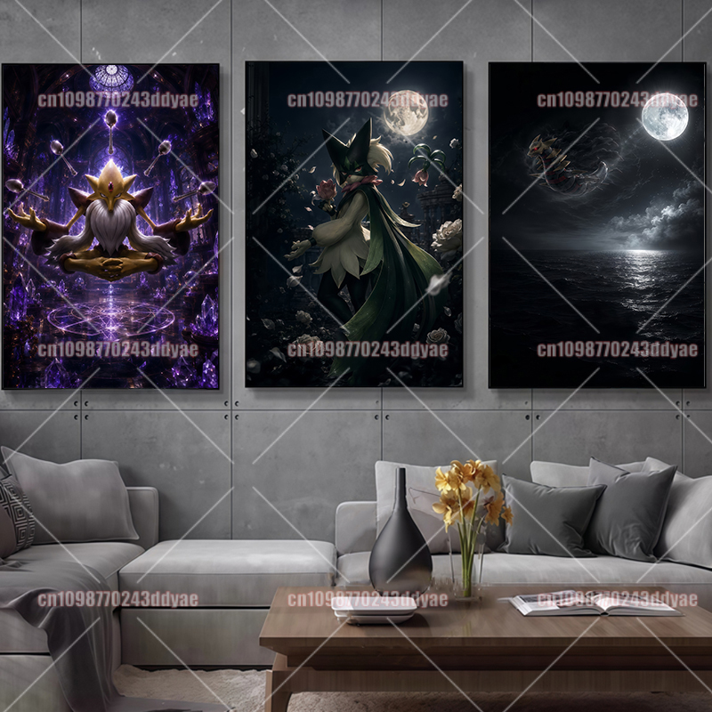 アニメポケモンキャラクターキャンバス絵画ポスター 8K 映画 - Home Decor Painting のレビューと価格