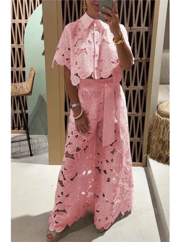 セクシーなラペルシングルブレストシャツトップ + ワイドレッ - Home Decor Zara のレビューと価格
