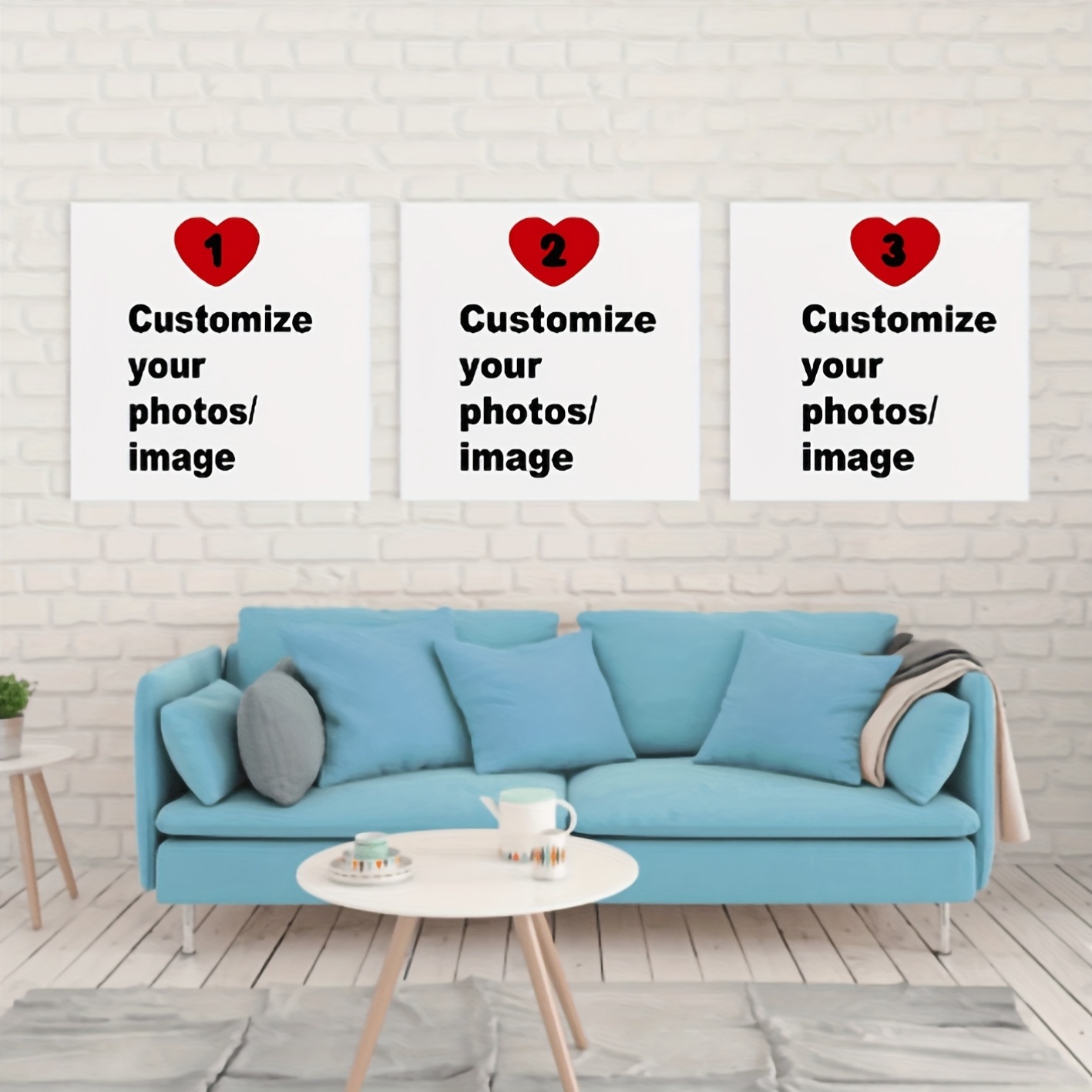 3枚セット カスタムスクエアキャンバスポスター パーソナライ - Home Decor Wall Pictures のレビューと価格