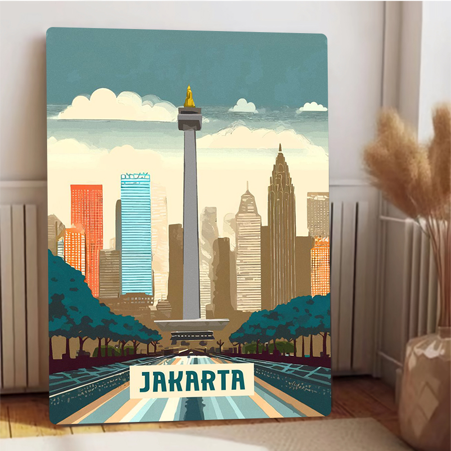 ジャカルタインドネシアランドマークスカイラインメタルウォール - Home Decor Jakarta のレビューと価格